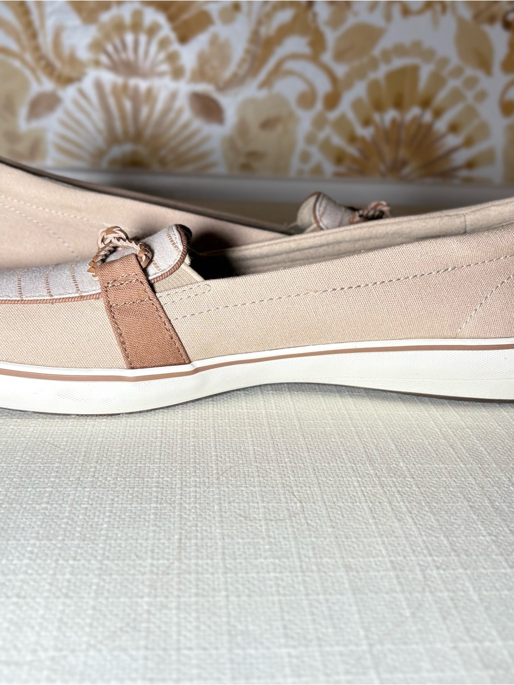 Grasshoppers Neutral Slip-On Loafers | Coastal Ralph Lauren Style Flats | Preppy - Picture 5 of 7